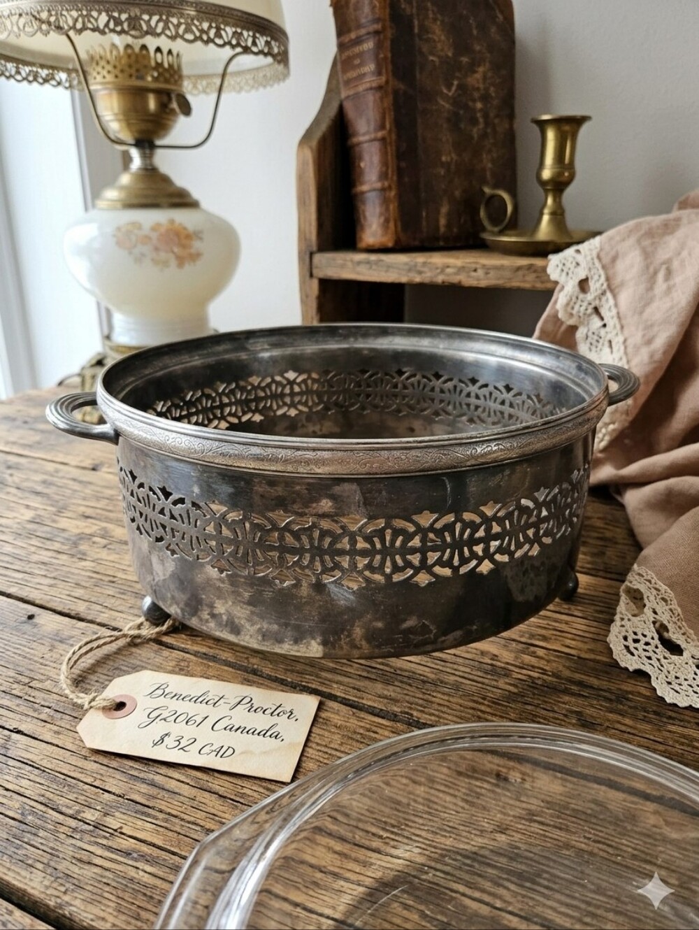 Vintage Benedict-Proctor Silver Plate Pierced Casserole Holder G2061